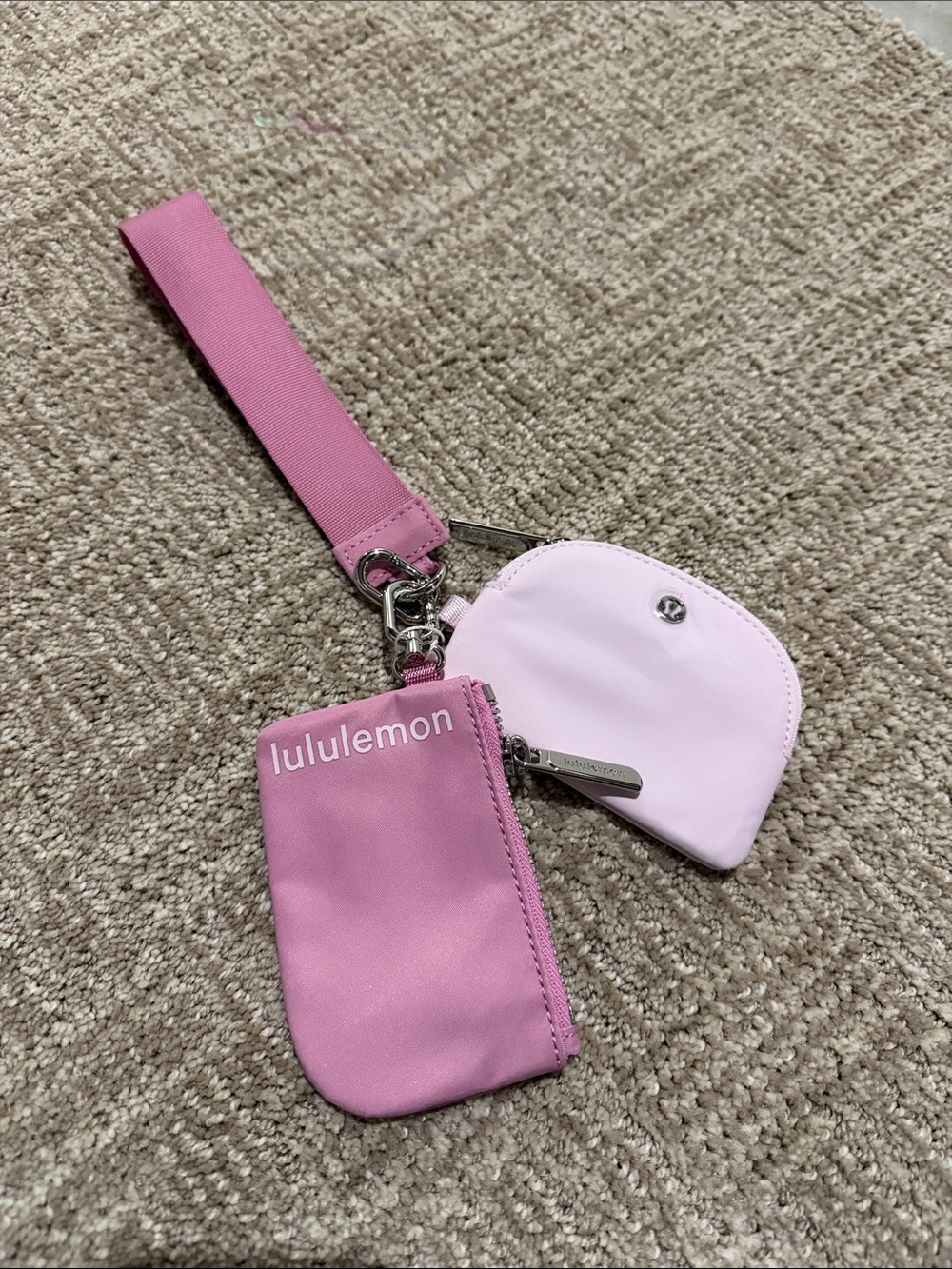 lululemon Light Pink Wristlet Coin Pouch with Logo